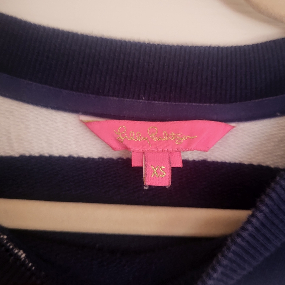 Lilly Pulitzer Navy Stripe Pullover Size XS - Picture 3 of 3
